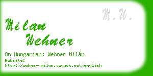milan wehner business card